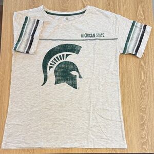 Colosseum Women's Gray and Green Tee